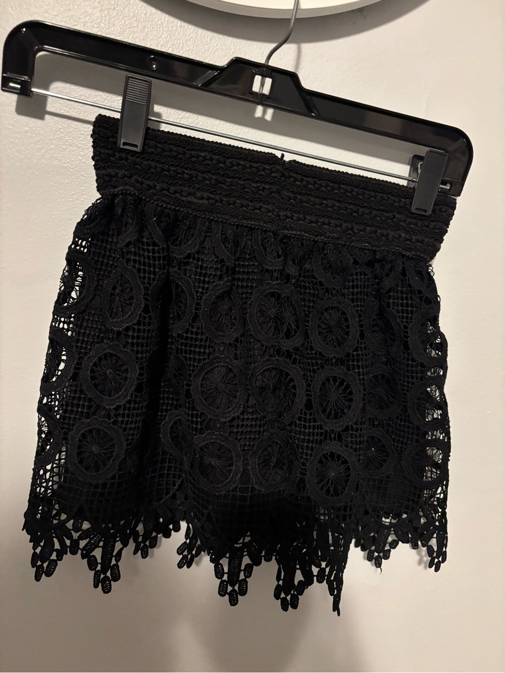 Black Crochet Mini Skirt